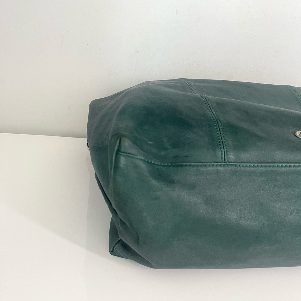 Longchamp Dark Green Leather Shoulder Bag - Picture 9 of 14